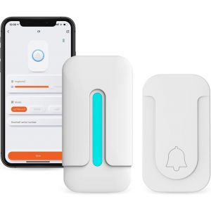 Kalanka-Sonnette Sans Fil Wlan &Eacute;tanche Prise Murale Set De Sonnette Sans Fil Avec Bouton Auto-Aliment&eacute;, Notification Via L'application Smart Life, Volume &Agrave; 4 Niveaux (Ml-W01-11) - Neuf