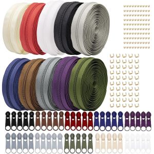 Mevronisshop-30m 10 Couleurs Nylon Fermeture Eclair Au M&egrave;tre Avec Zip Fermetures &Agrave; Glissi&egrave;re Sans Fin Pour Bricolage, Couture, Artisanat, V&ecirc;tements, Textiles D'int&eacute;rieur (10 Rouleaux, Fonc&eacute;s) - Neuf