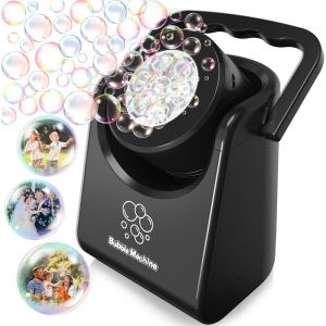 Kal-Machine À Bulles, Soufflante À Bulles Automatique Portable À Piles Jouet À Bulles Électrique Pour Enfants Ajuster L'angle De 90°Pour Une Fête D'anniversaire En Plein Air (Noir) - Neuf