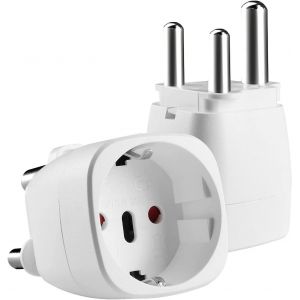 ERYI-2 Pièces Adaptateur Afrique Du Sud, Ue Vers Afrique Du Sud Plug Adapter, Prise France Vers Afrique Du Sud, Adaptateur Type M Pour Mozambique, Bhoutan, Namibie, Botswana (Blanc) - Neuf