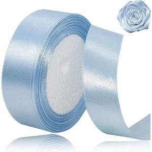 Ruban De Satin Bleu Clair De 20 Mm Pour D&eacute;corations De F&ecirc;te De No&euml;l, 23 M De Long, Pour Emballage Cadeau, Artisanat, F&ecirc;te De Mariage, No&euml;l, Noeuds Pour Cheveux, Bouquets Floraux, Anniversaires, F&ecirc;tes - Neuf