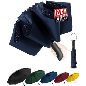ERSHI-Parapluie Pliant inversé Compact - Résistant aux intempéries, Automatique Coupe-Vent, Parapluie Homme Revêtement en Tissu 21[86] - Neuf