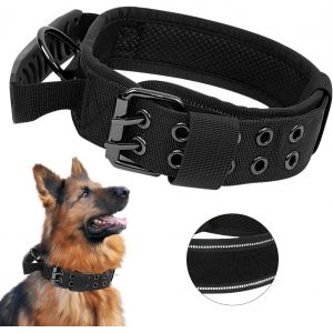 Eryi-Améliorer Collier De Chien Tactique Avec Poignée De Commande, Militaire Collier Réglable Chien Rembourré Pour Chiens De Taille Moyenne Grand Entraînement (Xl, Noir) - Neuf