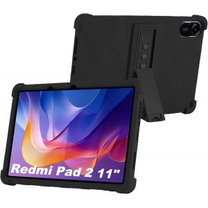 Coque Pour Redmi Pad 2 11"", &Eacute;tui De Protection En Silicone Antichoc Avec Coins Renforc&eacute;s, Fonction Support Souple Silicone Bumper Housse - Neuf