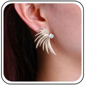 Kal-Boucles D'oreilles Boho Ailes D'anges Boucles D'oreilles Plumes Cz Boucles D'oreilles Ailes D'anges Boucles D'oreilles Pendantes Ailes Strass Vintage Boucles D'oreilles Ailes - Neuf