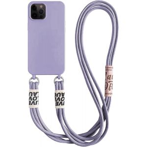 Kal-Chaîne De Téléphone Portable Pour Iphone 14 Pro Max, Collier De Protection Avec Bandoulière En Silicone Liquide Avec Cordon De Serrage Pour Accrocher Housse De Protection Avec Élégante - Neuf