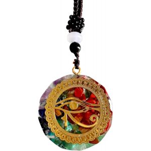 Trahoo-Pendentif Oeil De Ra Collier Orgonite Yoga Méditation Géométrie Sacrée Talisman De La Richesse Amulette Mystique Porte-Bonheur Potentissimo Accessoire Auto Idée Cadeau Homme Femme - Neuf