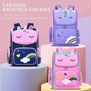 KALEC-Nouveau Cartable Pour Écoliers Du Primaire Pour Enfants De 6 À 12 Ans,Sac À Dos À Épaules Pour Garçons Et Filles De 1 À 6 Ans,Licorne Mignonne Wat,Treasure Blue Large, - Neuf