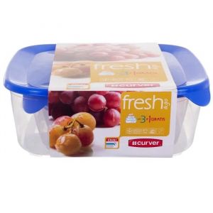 Conteneurs De Stockage Alimentaire - Curver - Set De 4 - Plastique - Bpa Gratuit - Compatible Cong&eacute;lateur - Neuf