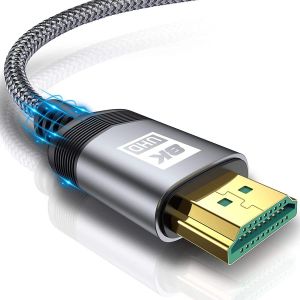 ERYI-Câble Hdmi 2.1 8K 48 Gbps Ethernet High Speed 8 K @ 60 Hz, 4 K @ 120 Hz, Hdcp 2.2 & 2.3, Hdr 10+, Dolby Vision, 3D, Vrr, Compatible Avec Ps5/4/3,8 K Gaming, Tv, Lecteur Blu-Ray, Projecteur (5M, - Neuf