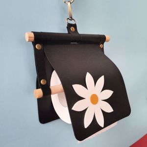 Noir Rustique Mural porte-Papier Toilette avec Push Crochet, Toilettes porte-Rouleau pour salle de Bain/CARAVANE/Camping Ferme, de la décoration à la Poussière Distributeur de Papier Toilette - Neuf