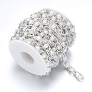 Cha&icirc;nes En Aluminium Argent&eacute;es De 4,6 M, Maillons Torsad&eacute;s, Cha&icirc;nes Crois&eacute;es Avec Bobine Pour La Fabrication De Bijoux Et De Colliers Pendentifs. - Neuf