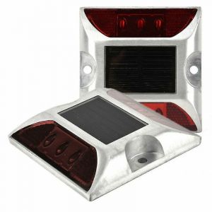 (2) Lampadaires Solaires À Led Rouges Guidage D'épis De Maïs - Neuf