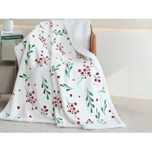 Couverture R&eacute;versible En Polaire Douce 125 X 145 Cm Pour Canap&eacute; - Blanche - Neuf