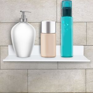 Hjlian Etagere De Rangement Murale Rectangulaire Blanche A Une Seule Couche Pour Salle De Bain, Decoration D'interieur - Neuf