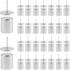 ChenQuanSarl-Lot De 30 Puna s Magnétiques En Métal Pour Poster Et Photo - Pour Tableau En Liège - Pour Dépayer Des Photos - Argenté - Neuf