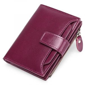 HUED-2024 nouveau portefeuille court pour femmes zip coin pochette portefeuille pour femmes nom gravé Premium Card Case kpop portefeuille pour femmes-Dark Purple - Neuf