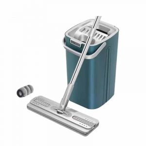 Serpill&egrave;res avec seau &eacute;pais, humide et sec, plat, tissu en microfibre, &agrave; presser, pour cuisine, salle de bains, nettoyage des sols - Neuf