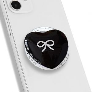 Support T&eacute;l&eacute;phone Magn&eacute;tique Forme Coeur Noeud Papillon Coussin Gonflable Transparent Adh&eacute;sif Universel Compatible Tous Smartphones[Z399] - Neuf