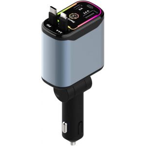 Adaptateur De Chargeur De Voiture R&eacute;tractable 4 En 1, 66 W, Usb C, Accessoires De Voiture Pour Charge Rapide, Cadeaux Essentiels De Voyage Pour Homme Et Femme, Pour Iphone 16, 15, 14, 13, 12 - Neuf