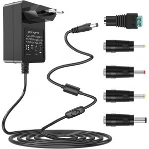 ERYI-12V Alimentation 2A 24W Ac Adaptateur Chargeur Mural Ac 100-240V À Dc 12Volt 2A 1.5A Convertisseur Pour Led Strip Lights, Caméras Cctv, Haut-Parleur Bt, Routeur - Neuf