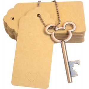 Letnerny-Clé Décapsuleur Mariage Décoration D'invité 52 Pièces Squelette Vintage Party Set Métal Porte-Clés Anniversaire Petit Kart Rétro Pendentif Cadeau Chaîne Accessoires Pour Les Invités (Cuivre - Neuf