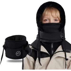 Jexnovashop-Cagoule D'hiver Thermique Pour Enfants 4-10 Ans, Multifonctionnel Masque De Ski Cycliste En Laine Polaire Ajustable Et Coupe-Vent, Casquette Bonnet Chapeau Avec Cache-Cou Pour Gar&ccedil;ons Et - Neuf