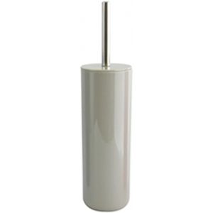 KAL-Brosse Wc Porte-Balai Toilette Pot À Balai U201EinaguaU201C Ensemble Wc À Poser En Polystyrène Balayette Avec Manche En Acier Inoxydable Taupe - Neuf
