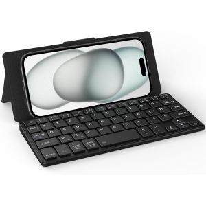 Clavier Bluetooth Pliable, Mini Clavier Sans Fil Double Canal, [Azerty] Clavier Bluetooth Avec Support,Mini Clavier Ultra Plat, Compatible Avec Ipad/Phone/Tablette, Android, Windows, Noir - Neuf