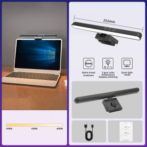 USB gradation continue écran suspendus lumières écran incurvé moniteur barre lumineuse RGB fond atmosphère lampe de bureau moniteur barre lumineuse-252mm- - Neuf