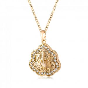 Femmes Style R&eacute;tro Tib&eacute;tain Motif Pendentif Zircon &Eacute;lectrolytique Collier Bijoux - Neuf