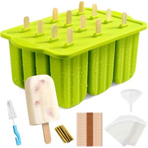 Kal-Moule À Glace En Silicone Sans Bpa,Moule Esquimaux, Batonnet,Moules Glaces Et Sorbets Silicone,Silicone Moule À Glace Pour Glace Pour La Préparation De Popsicles Crèmes Glacées Sorbets - Neuf
