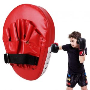 Gants De Boxe Rembourres, Coussin De Kick-Boxing Incurve, Gants D'armure Perfores, Equipement De Protection Pour Cible, Pour Karate, Muay Thaï, Rouge - Neuf