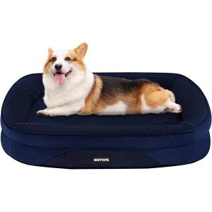 Lit Orthop&eacute;dique Pour Chien, Canap&eacute; Pour Chien, Coussin De Traversin &Agrave; Quatre C&ocirc;t&eacute;s, Dessous Antid&eacute;rapant, Panier Pour Chien, Amovible Et Lavable, Petits Chiens, Chiens De Taille Moyenne, 90 X - Neuf