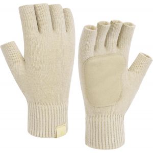 Winter Thermal Fingerless Gloves For Women Men Chenille Knit Half Finger Gloves With Non-Slip Leather Gifts Women"".[J442] - Neuf