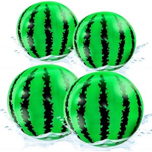 KAL-Ballon De Plage Gonflable Pastèque Ballon Gonflable Piscine 4 Pièces Enfant Ballons D'Eau Gonflables Jouets Flottants Pour Été Plage Piscine Fête (4 Pièces) - Neuf