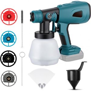 CHECARZHN--NO1-Pulvérisateur De Peinture Sans Fil Compatible Avec Batterie Bosch 18 V - Pistolet À Peinture Électrique Hvlp Portatif Avec Récipient De 1000 Ml, Pistolet Pulvérisateur Sans Balais Avec - Neuf