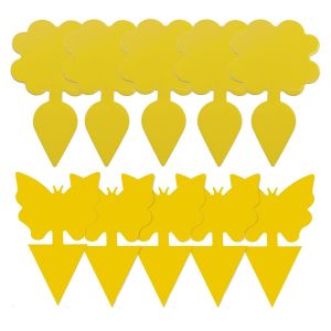 MAA-Pièges à mouches, Pièges à Insectes Autocollant Jaune Double FaceAttrape Mouches Sticky Papiers pour Plantes d'intérieur de jardin et plantes en pot contre plusieurs insectes (20 PCS) - Neuf