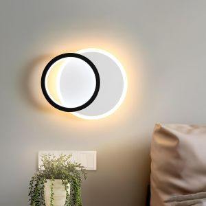 Subzonal-Applique Murale Int&eacute;rieure Led,16w 1800lm Lampe Murale Ronde Moderne 3 Temp&eacute;rature De Couleur 3000k/4000k/6000k,Luminaire Mural Interieur Pour Salon Chambre Escalier Couloir,110-240v - Neuf