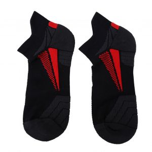 Chaussettes De Sport Respirantes Et Anti-Transpiration Pour Homme, Ideales Pour La Course A Pied, Le Basket-Ball (Noir Et Rouge) - Neuf