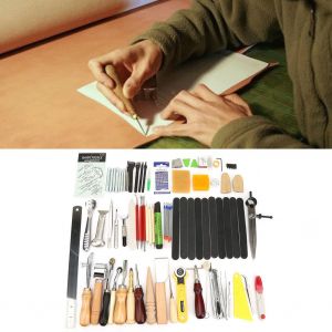 Ensemble de 60 outils de maroquinerie pour la couture, la sculpture et le travail du cuir - Neuf