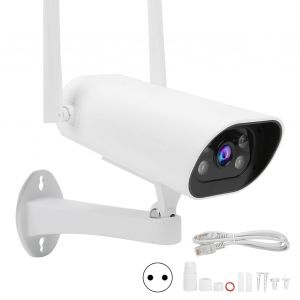 Camera de securite exterieure 4MP 2,4/5 GHz double bande sans fil, vision nocturne infrarouge, prise AC 100-240 V UE - Neuf