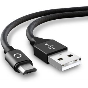 AYU-Câble USB Micro USB 2A Transfert données pour Appareil Canon EOS 90D EOS 250D EOS M50 M5 M6 G7 X Mark II G5 X G9 X G1X Mark III SX740 HS SX70 HS SX620 HS Cable Charge et Data 2m Nylon Noir - Neuf