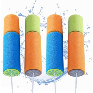 Kal-Pistolet À Eau Enfant,Pistolet À Eau En Mosse,4 Pcs Jouet D¿Eau Canon À Eau,Jet D'eau Pour Enfants, Longue Portée Pistolets Water Blaster Mousse - Neuf