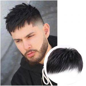 Mens Court Perruque Toppers,Des Perruques Pour Les Hommes,Les Cheveux Système De Remplacement Pour Les Hommes,Black Mens Perruque,Naturel Mens Cheveux Humains Toupee,Morceau De Cheveux - Neuf