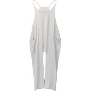 Combinaison Avec Poches - Combinaison À Jambe Large Salopette Pour Femmes - Combinaison Sans Manches Sling Pantalon Long À Bretelles Spaghetti Pour Fille Femmes - Neuf