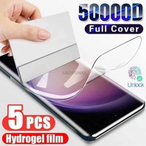 5 Pièces Film Hydrogel Pour Samsung S25 Ultra S24 S23 S22 Plus S21 Ultra S20 Fe Protecteur D'Écran À Couverture Complète Pour Galaxy S25+S24+S23 +.Galaxie S21.1 Pieces - Neuf