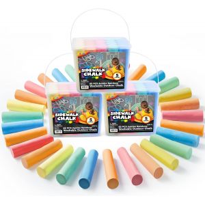 KALANKA-Lot de 60 craies de trottoir lavables Jumbo non toxiques pour jeux d'art, peinture sur tableau noir et aire de jeux extérieure - Neuf