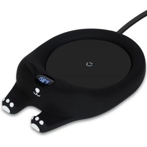 Chauffe-tasse noir, chauffe-café pour bureau, arrêt automatique, chauffe-bougie intelligent avec 3 réglages de température, chauffe-boissons électrique - Neuf