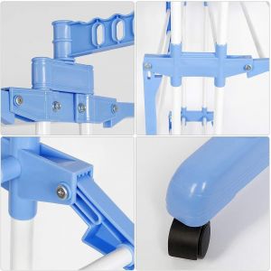 Etendoir &agrave; Linge Peu encombrant en M&eacute;tal 3 &Eacute;tages Doubles&Eacute;tendoir &agrave; Linge Interieur Pliable avec Roues et Extensible pour Int&eacute;rieur et Ext&eacute;rieurSupport pour Les Petits Objets,Blanc - Neuf